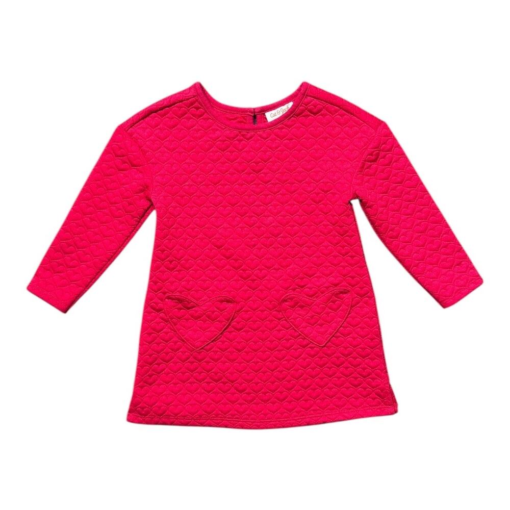 Cat and Jack Red Heart Embroidered Dress - Size 2T